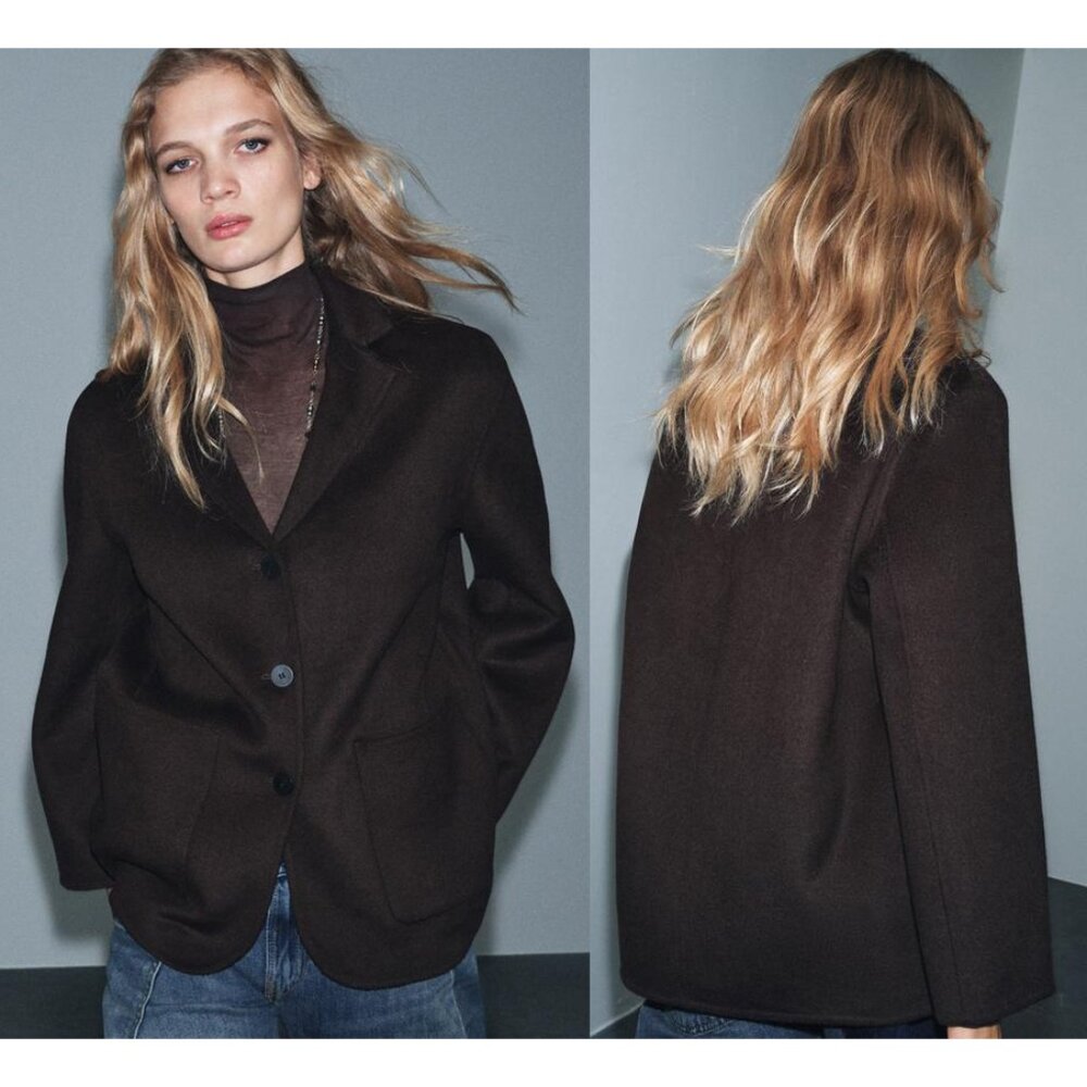 NEW ZARA minimal wool blazer 7522
